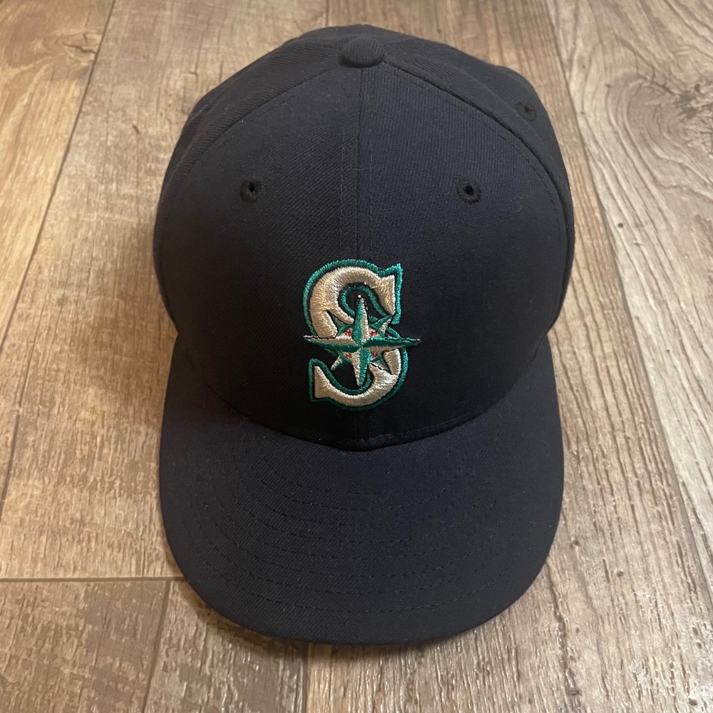 New Era Seattle Mariners MLB Authentic On Field 59FIFTY Hat Size 7 1/8 Navy